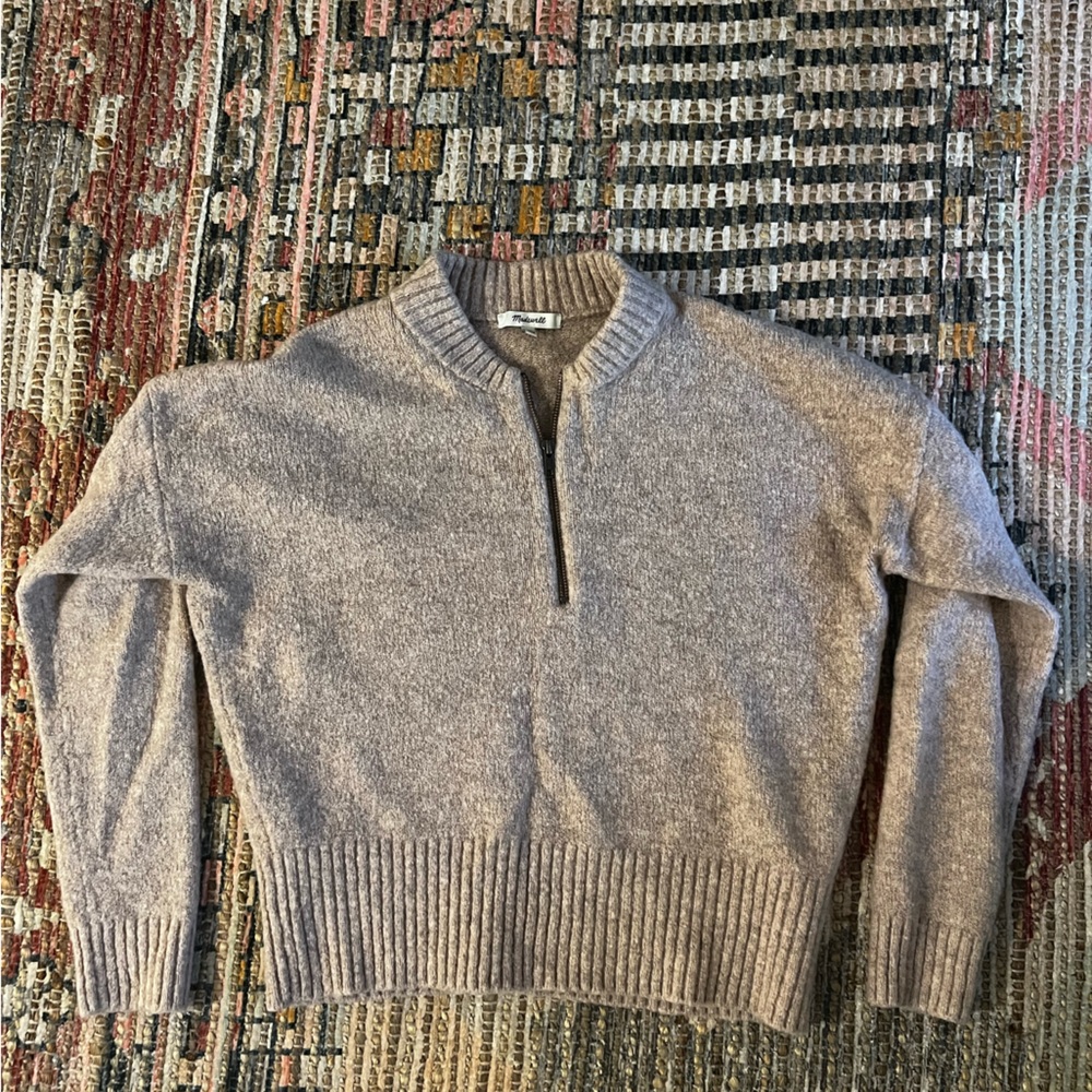 Pink Madewell Sweater with Zipper Detail